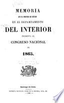 Memoria del Ministerio del Interior presentada al Congresso Nacional