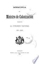 Memoria del ministro de colonización