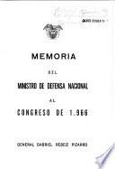 Memoria del Ministro de Defensa Nacional al Congreso de ...