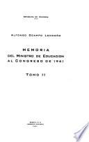 Memoria del Ministro de Educación Nacional