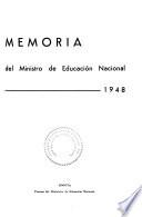 Memoria del Ministro de Educación Nacional