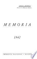 Memoria del Ministro de Educación Nacional