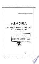 Memoria del Ministro de Gobierno al Congreso de ...