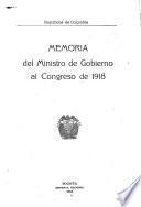 Memoria del Ministro de Gobierno al Congreso de ...