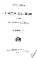 Memoria del Ministro de Hacienda presentada al Congreso nacional ...