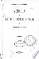 Memoria del Ministro de Instrucción Pública al Congreso