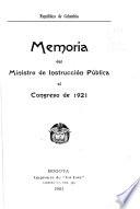 Memoria del Ministro de Instrucción Pública al Congreso