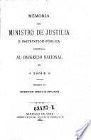 Memoria del Ministro de Justicia e InstrucciÃ³n PÃºblica