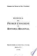 Memoria del Primer Congreso de Historia Regional