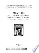 Memoria del primer Congreso Panamericano de Teatro