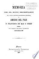 Memoria del Sr. Socio Secretario de la Real Sociedad Económica Filipina de Amigos del País