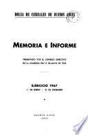 Memoria é informe presentado por la comisión directiva en la asamblea