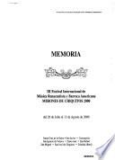 Memoria, III Festival Internacional de Música Renacentista y Barroca Americana Misiones de Chiquitos 2000