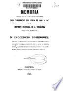 Memoria leída ... en la inauguración del curso de... en el Instituto Provincial de 2a Enseñanza de Palencia