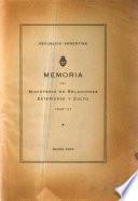 Memoria - Ministerio de Relaciones Exteriores y Culto