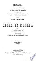 Memoria presentada a la camara de diputados en 20 de Octubre [1849]...