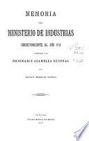 Memoria presentada á la honarable Assamblea General