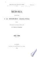 Memoria presentada a la honourable legislatura por el ministro de obras Emilo Frers. 1894-95