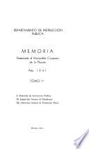 Memoria presentada al H. Congreso de la Nación