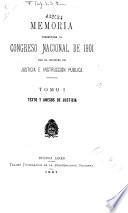 Memoria presentada al H. Congreso Nacional, correspondiente al año de ..., por el Ministro de Justicia e Instrucción Pública
