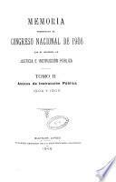 Memoria presentada al H. Congreso Nacional, correspondiente al año de ..., por el Ministro de Justicia e Instrucción Pública