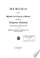 Memoria que el Ministro de Guerra y Marina presenta al Congreso Nacional en sus sesiones ordinarias de ...