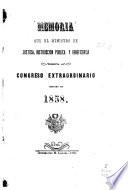 Memoria que el ministro de justicia, instrucción pública y beneficencia presenta al congreso extraordinario reunido en 1858
