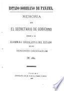 Memoria que el secretario de gobierno dirige a la Asamblea legislativa