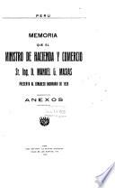 Memoria que presenta al Congreso de ... el Ministro de Hacienda y Comercio