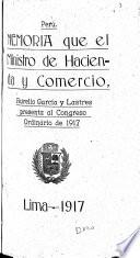 Memoria que presenta al Congreso de ... el Ministro de Hacienda y Comercio