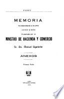 Memoria que presenta al Congreso de ... el Ministro de Hacienda y Comercio