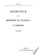 Memoria que presenta el Ministerio de Hacienda y Comercio