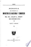 Memoria que presenta el Ministerio de Hacienda y Comercio