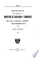 Memoria que presenta el Ministerio de Hacienda y Comercio