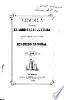 Memoria que presenta el ministro de justicia, instrucción y beneficencia al congreso nacional de 1862