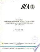 Memoria Semionario Regional Sobre Tecnologia Poscosecha y Calidad Mejorada del Cacao