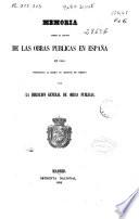 Memoria sobre el estado de las obras públicas en España en 1856