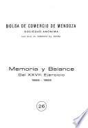 Memoria y balance - Bolsa de Comercio de Mendoza