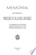 Memoria y cuenta ... presentada al Congreso Nacional en sus sesiones ordinarias