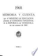 Memoria y cuenta que el Ministro de Educación presenta al Congreso Nacional de la República de Venezuela