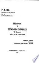 Memoria y estados contables