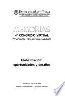 Memorias, 4o Congreso Virtual Tecnología-Desarrollo-Ambiente