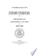 Memorias correspondientes á los cursos de 1898 á 1909