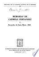Memorias de Carmelo Fernández y Recuerdos de Santa Marta--1842