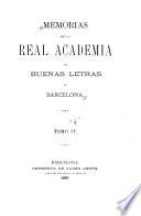 Memorias de la Real Academia de Buenas Letras de Barcelona