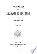 Memorias de la Real Academia de Buenas Letras de Barcelona