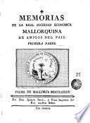 Memorias de la Real Sociedad economica mallorquina de Amigos del Pais
