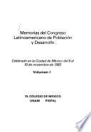 Memorias del Congreso Latinoamericano de Población y Desarrollo