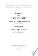 Memorias del P. Luis Martín: 1846-1891