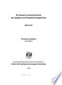 Memorias, III Coloquio Latinoamericano de Lenguas con Propósitos Específicos